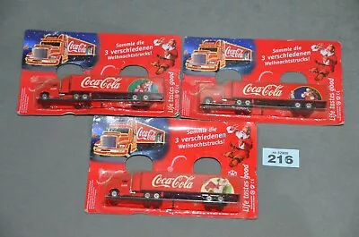 3x Coca Cola Coke Christmas Truck Lorry Holidays Father Xmas Santa Village Set • £39.99