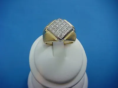 1.50 Ct T.w. Invisible Set Princess Cut Diamonds 18k Gold Men's Ring 13.8 Grams • $1650