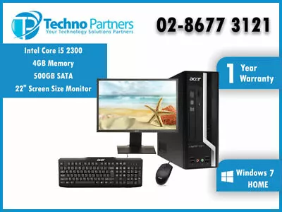 Computer Package Acer Veriton X4610G I5 2300 4GB 500GB SATA 22 LCD Monitor WRNTY • $285