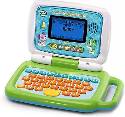 Leapfrog 2 In 1 Leaptop Touch Laptop Green Learning Tablet • £51.99