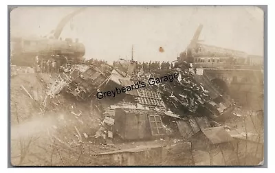 RPPC PRR Railroad Wreck Mount MT UNION PA Huntingdon County Real Photo Postcard • $39.99