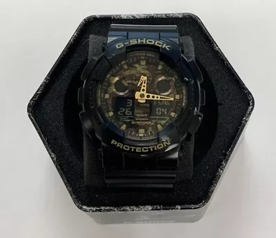 Casio G_Shock Alarm/Chrono Black And Gold Ana/Digital Mens Watch • £44.99