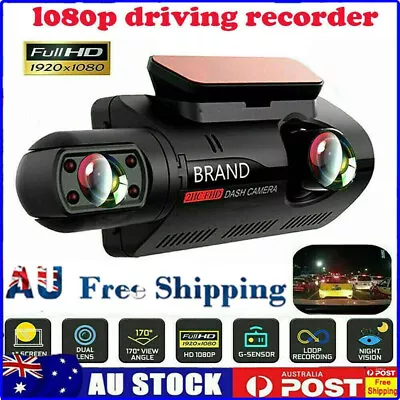 $32.88 • Buy HD 1080P Car DVR 3  Lens Dash Cam Front And Rear Video Recorder Camera G-sensor