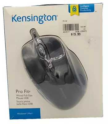 Kensington Pro Fit Wired Full-Size Mouse USB For Windows Or Mac F1748A • $14.75