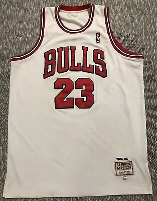 Vintage Mitchell And Ness Michael Jordan 1984-85 Chicago Bulls White Home Sz 56 • $59.99