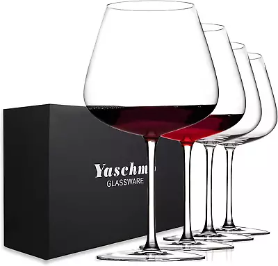 Super Large 30OZ Wine Glasses Set Of 4- Hand Blown Crystal Giant Wine Glasses B • $70.45