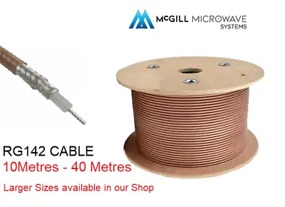 RG142 Coaxial Cable Low Loss Military Specification 50 Ohm Coax Silver Plated RF • £49