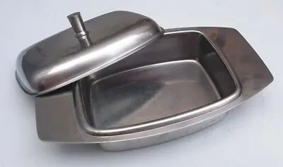 £8.99 • Buy Vintage VINERS Internation 18/8 Stainless Steel Butter Dish With Lid ~ Hong Kong