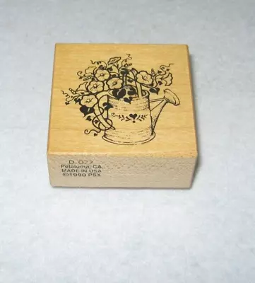 PSX - Rubber Stamp - Watering Can With Morning Glory's - # D022 - Dated 1990 • $7