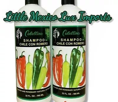 2x)cabellina Shampoo Chile Con Romero Pepper Rosemary Natural Extracts 32 Oz • $22