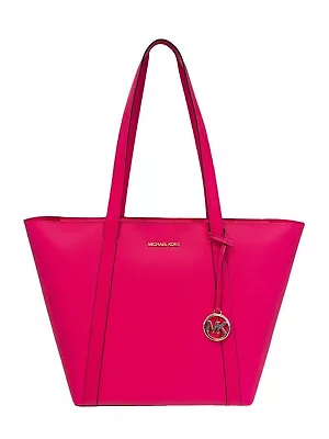 Michael Kors Pratt Large Top Zip Shoulder Tote Bag Electric Pink • $108.80