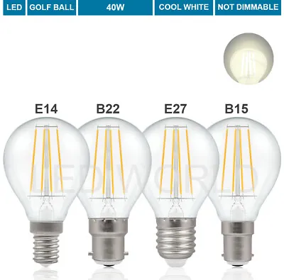 £4.99 • Buy LED Round Golf Ball Bulb 25W 40W SES E14 B22 E27 B15 Warm White Beautiful Light
