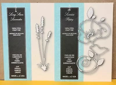 Memory Box Metal Cutting Dies LOT Of 2 Stem Lavender 99108 Sunrise Poppy 99133 • $18.49