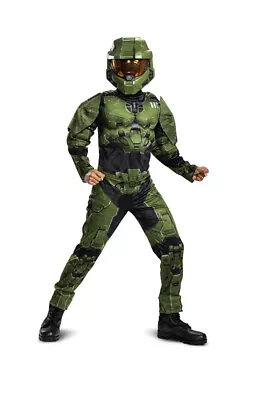 Boys Master Chief Infinite Muscle Costume Halo Infinite Halloween - Disguise • $34.97