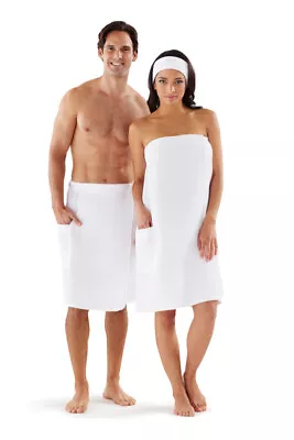 Boca Terry 100% Cotton Adjustable Fit Spa Wrap - Gym Towel For Men & Women • $26.95