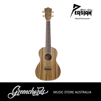 $115 • Buy Persian UKC-ZEBRA 24 Inch Zebrawood Concert Ukulele With Aquila Strings