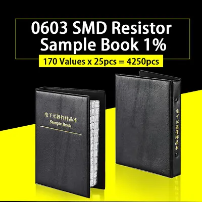 0603 1% SMD Resistors Electronic Components Kit Sample Book 170 Values X 25pcs • $16.98