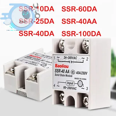 25A/40A/60A SSR-25DA/40DA/60DA Fotek Solid State Relay Module Alloy Heat Sink N • $0.99