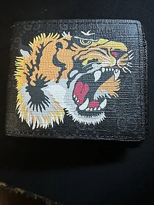 $75 • Buy Gucci Wallet Black GG Supreme Signature Canvas Tiger Print - EXCELLENT