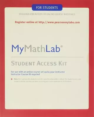 MyMathLab MyLab Math Student Access Code By Pearson (2012) - FAST Delivery • $13.50