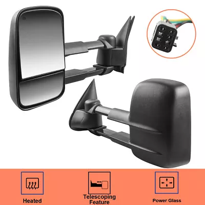 Tow Mirrors For 99-02 Silverado Sierra 1500 2500 3500 Left & Right Power Heated • $79.96
