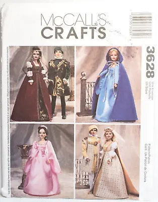 McCall's 3628 11.5  Barbie Fashion Doll Medieval Renaissance Clothes Pattern • $10.99