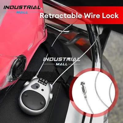 Anti-Theft Wire Lock Retractable Cable Lock Cute Cow 3 Digit Combination Lock • $10.32