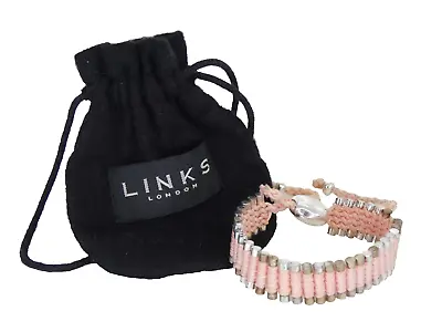 Links Of London Friendship Bracelet Pink Sterling Silver Adjustable Gift Pouch • £55.99