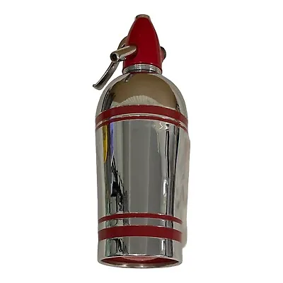 1954 Engraved Vintage SPARKLETS Soda Syphon Chrome & Red Made In England FAULTS • $39.95