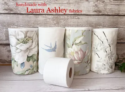 Handmade Laura Ashley Storage Basket- Toilet Roll Holder Bathroom Birds Wisley • £12.95