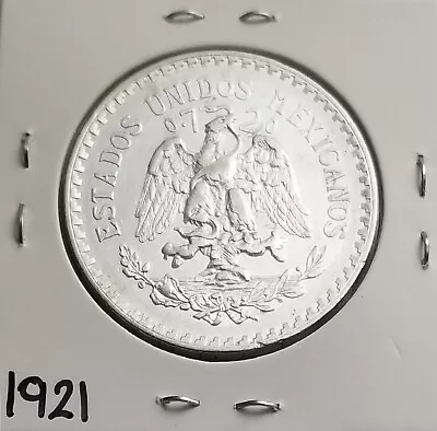 Mexico 1 Peso 1921 .720 Coin Silver Low Date-Key Date Un Peso Plata 720 Escaso • $27.99