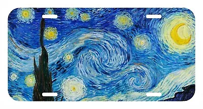 Starry Night Van Gogh Painting USA Metal Black License Plate • $9.95