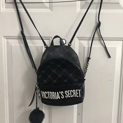 Victoria’s Secret Black White Monogram Small City Backpack Bag • $25