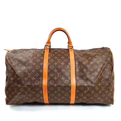 Vintage Louis Vuitton LV Boston Bag  Keepall 60 Brown Monogram 1183945 • $1.25