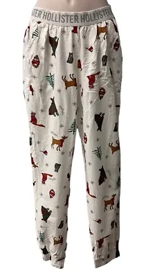 Holister Holiday Christmas Pajama Pants Woodland Animals Size XS  NEW • £10.11