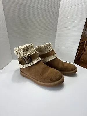 EUC Ugg Cassidee Knit Cuff Boots Chestnut/Cream Style 1011460 Size 7 • $35.97
