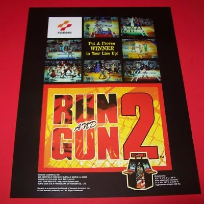 Run And Gun 2 Arcade FLYER Original 1996 Video Game Art Basketball Vintage Retro • $25.92