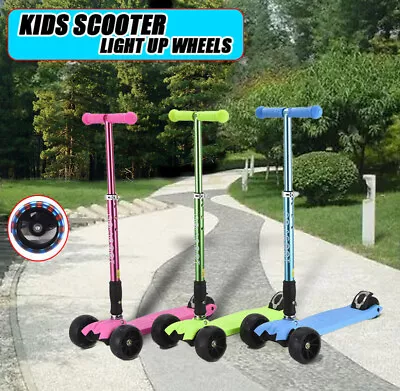 Go-Scoot Kids Foldable 3 Pu Wheels Kick Push Scooter Kickboard T Bar • $75