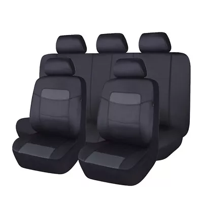 Flying Banner Universal Car Seat Covers Faux Leather Waterproof Rear Split Black • $34.99