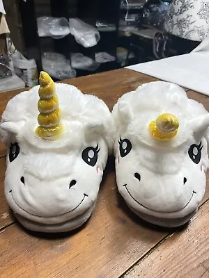 $26 • Buy ThinkGeek Unicorn Slippers Winter Plush Animal Head Cute Non-Skid Size US 9