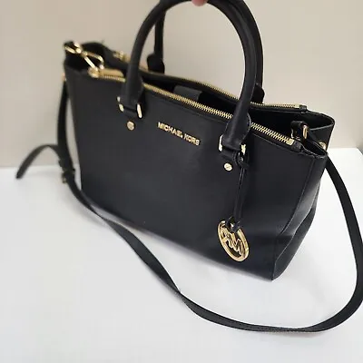 MICHAEL Michael Kors Black Leather Double Zip Tote Hand Bag • $70