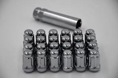 Set 24 7/16  Chrome Spline Lug Nuts Solid One Piece 6 Spline Fits GM Classic • $27.20