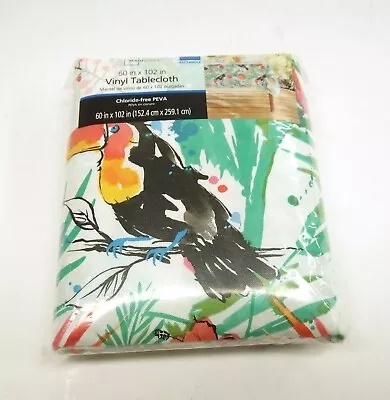 Mainstay Vinyl Tablecloth Size 60  X 84  Toucans And Pineapples Design New • $12