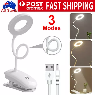 Flexible USB Clamp Clip On LED Lights Reading Table Desk Bed Bedside Night Lamp • $12.63