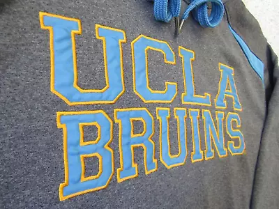 UCLA Bruins Hoodie Gray - Beautiful Gold Trim Sky Blue Lettering • $24.09