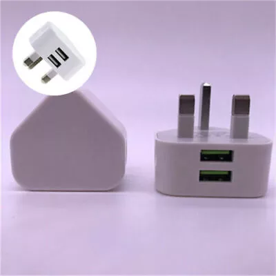 Ports 2 Adapter  Power Plug PhonesMains For USB Pin 3 Tablets Charger Wall • $13.70