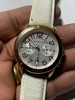 Ladies White Band Michael Kors MK-2289 Analog Watch • $37.18