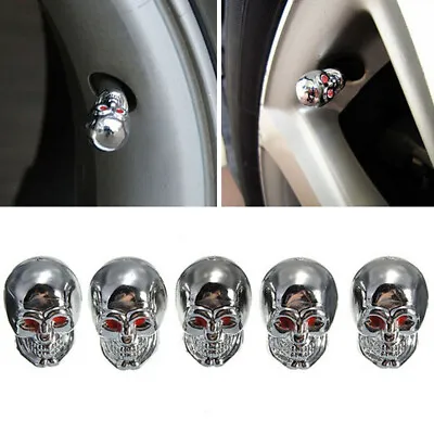 5Pcs Car Auto Skull Wheel Tyre Tire Stem Air Valve Caps Dust Cover Accessories • $7.65