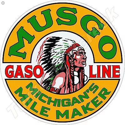 Musgo Gasoline 11.75  Round Metal Sign • $16.99