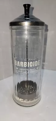 Vintage  Barber Shop Barbicide Comb Cleaning Sterlizer Jar W/LID & LIFT TRAY! • $18.95